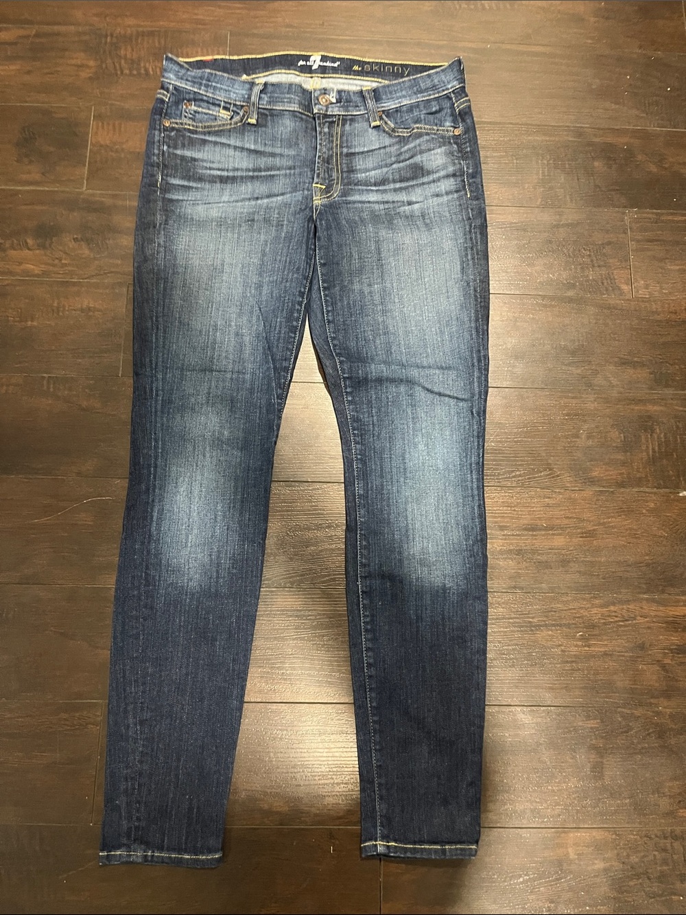 Seven7 Women's Skinny Jeans - Medium/Dark Blue Wash